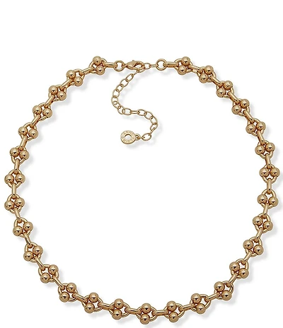 Anne Klein Metal Ball Link Collar Necklace