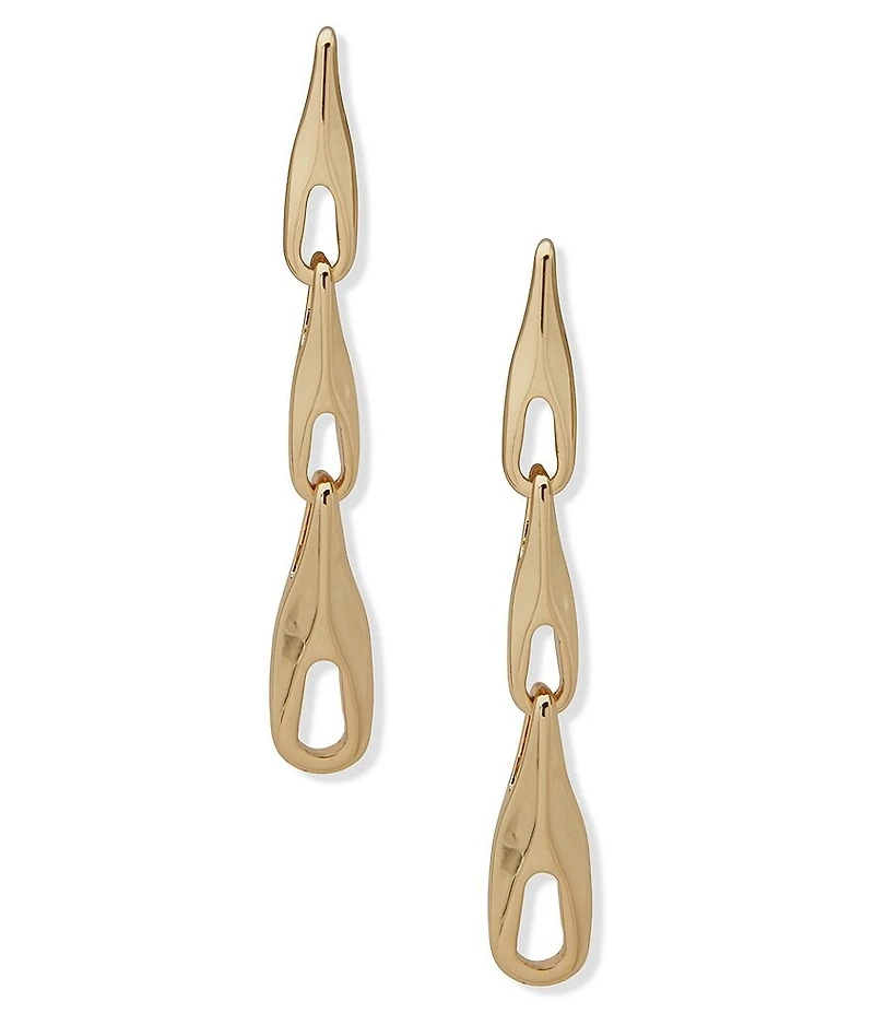 Anne Klein Metal Link Linear Earrings