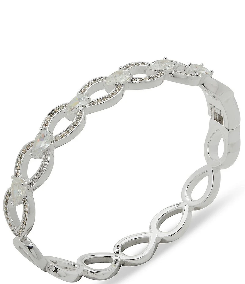 Anne Klein Navette Pearl Open Hinge Bracelet