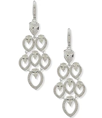 Anne Klein Navette Pearl Stone Chandelier Earrings