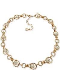 Anne Klein Open Link Pearl Collar Necklace