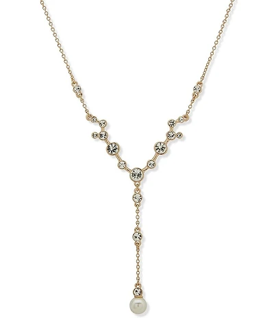 Anne Klein Pearl and Crystal Y-Necklace