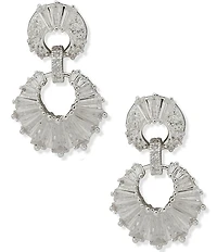 Anne Klein Silver Tone Open Link Double Orbital Earrings