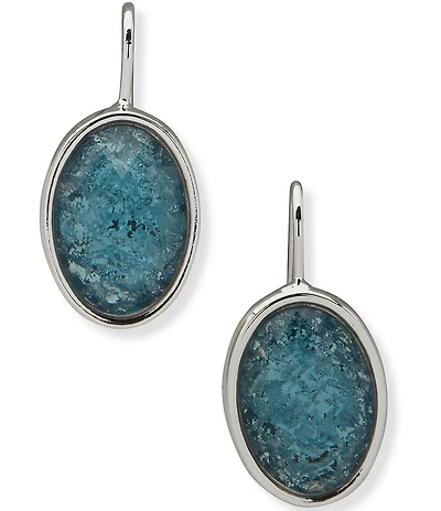 Anne Klein Silver Tone Sapphire Stone Drop Earrings