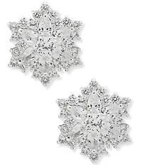 Anne Klein Silver Tone Snowflake Stud Earrings