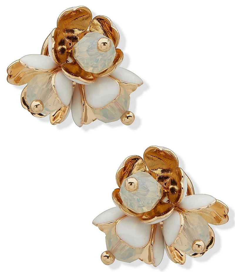 Anne Klein Textured Flower Stud Earrings