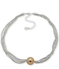 Anne Klein Two Tone Snake Chain Short Multi-Strand Necklace