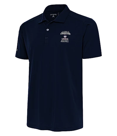 Antigua NCAA Basketball UCONN Huskies 2023 National Champions Tribute Short-Sleeve Polo Shirt