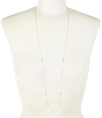 Argento Vivo Clover Mother Of Pearl Station Long Strand Necklace