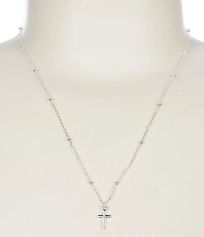 Argento Vivo Cross Beaded Short Pendant Necklace