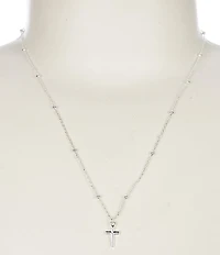 Argento Vivo Cross Beaded Short Pendant Necklace