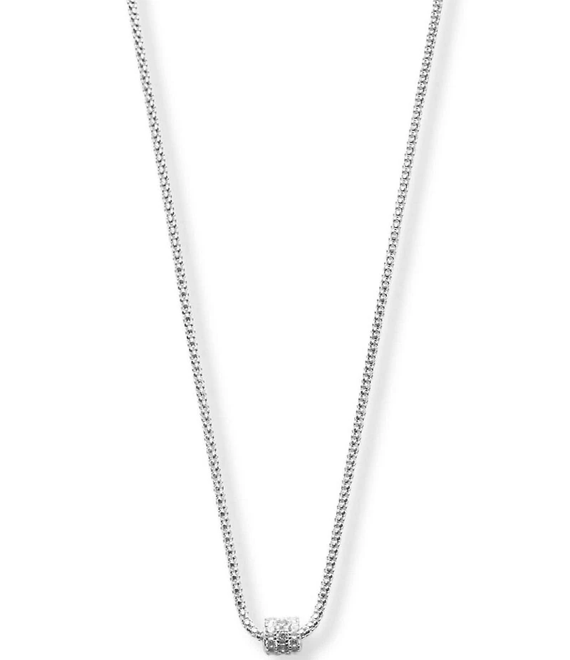 Argento Vivo Cubic Zirconia Rondelle Short Pendant Necklace