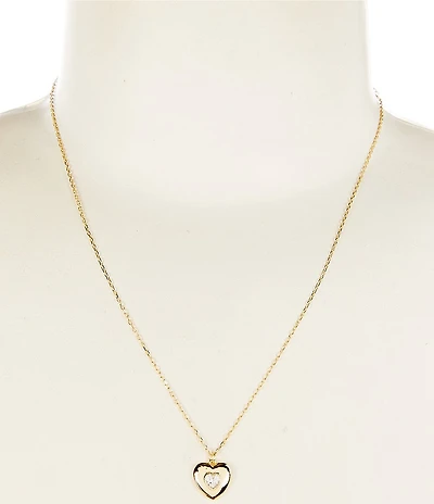 Argento Vivo CZ Heart Short Pendant Necklace