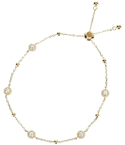 Argento Vivo CZ Stone Dainty Adjustable Bracelet