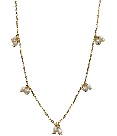 Argento Vivo Delicate Pearl Chain Collar Necklace