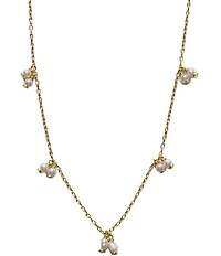 Argento Vivo Delicate Pearl Chain Collar Necklace
