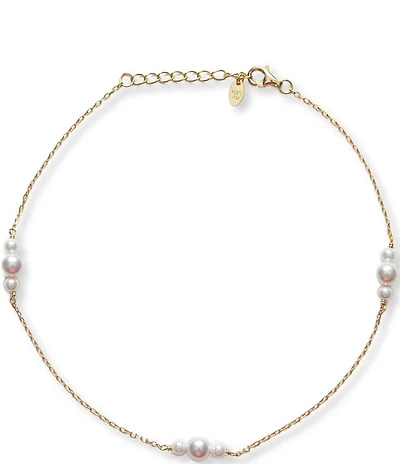 Argento Vivo Delicate Pearl Cluster Line Bracelet