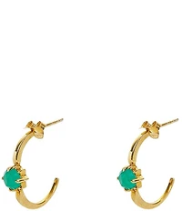 Argento Vivo Hoop Green Onyx Hoop Earrings