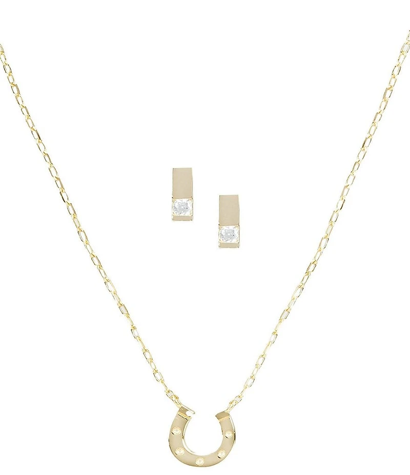 Argento Vivo Horseshoe Earring and Necklace Set