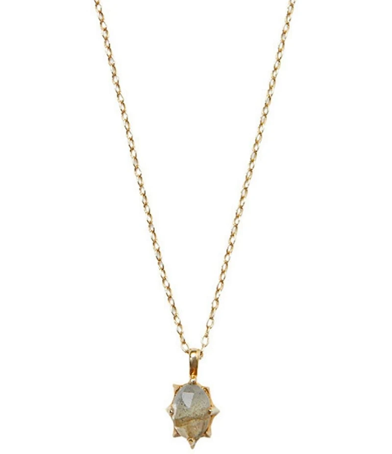 Argento Vivo Labradorite Stone Short Pendant Necklace