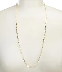 Argento Vivo Long Paperclip Chain Necklace