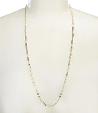 Argento Vivo Long Paperclip Chain Necklace