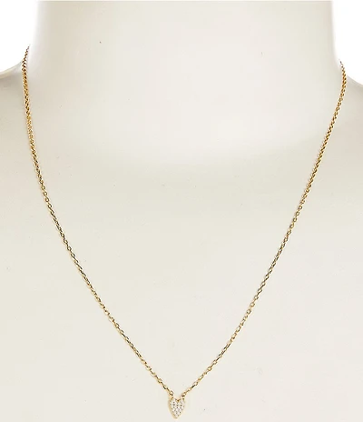 Argento Vivo Mini Pave Heart Short Pendant Necklace