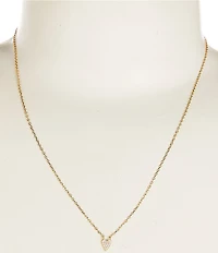 Argento Vivo Mini Pave Heart Short Pendant Necklace