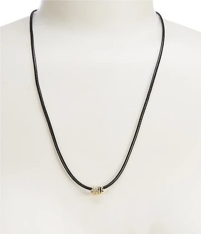 Argento Vivo Nk Black Cord Rondell Long Pendant Necklace