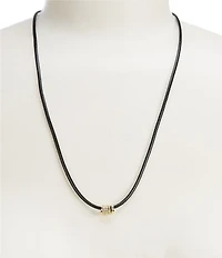 Argento Vivo Nk Black Cord Rondell Long Pendant Necklace
