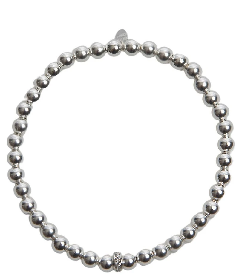Argento Vivo Pave Center Beaded Stretch Bracelet