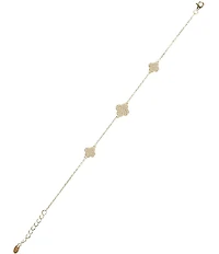 Argento Vivo Pave CZ Clover Line Bracelet