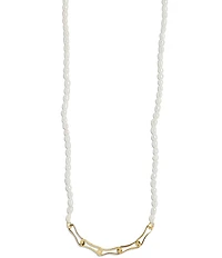 Argento Vivo Pearl Paper Clip Collar Necklace