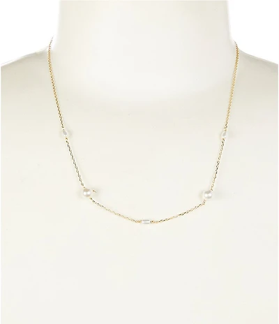 Argento Vivo Pearl Station Strand Collar Necklace
