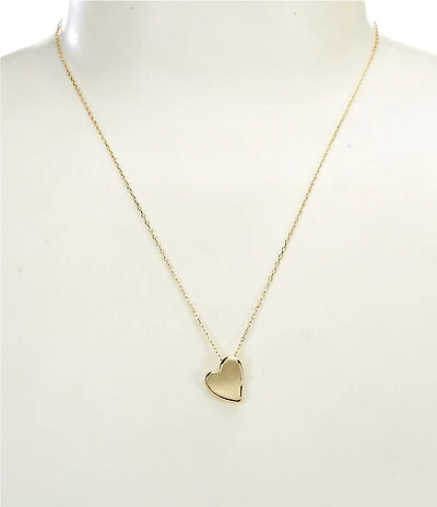 Argento Vivo Puffy Hammered Heart Short Pendant Necklace