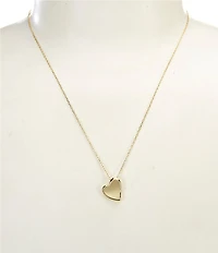 Argento Vivo Puffy Hammered Heart Short Pendant Necklace