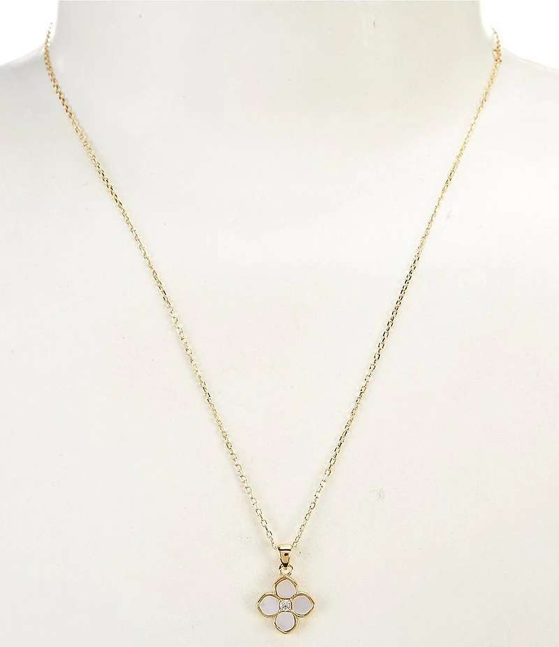Argento Vivo Small Flower Mother Of Pearl Pendant Necklace