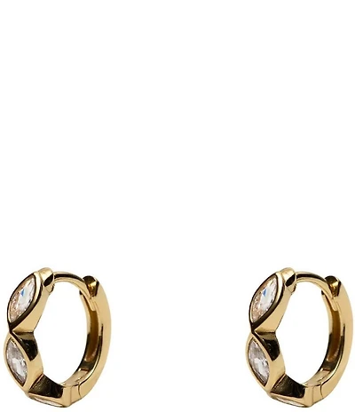 Argento Vivo Teardrop CZ Huggie Hoop Earrings