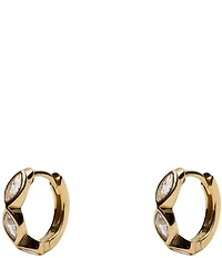 Argento Vivo Teardrop CZ Huggie Hoop Earrings