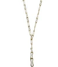 Argento Vivo Textured Paperclip Chain Y-Necklace