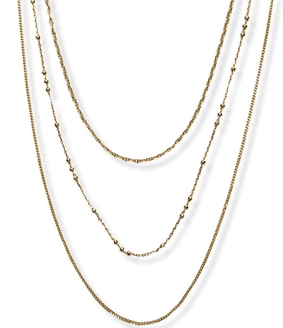 Argento Vivo Triple Chain Short Multi Strand Chain Necklace