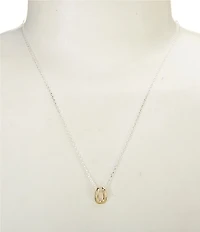 Argento Vivo Two Tone Horseshoe Short Pendant Necklace