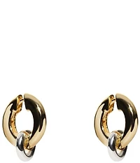 Argento Vivo Two Tone Interlock Hoop Earrings