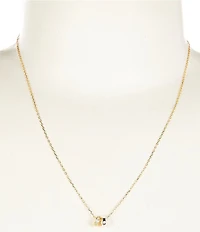 Argento Vivo Two Tone Round Crystal Short Pendant Necklace