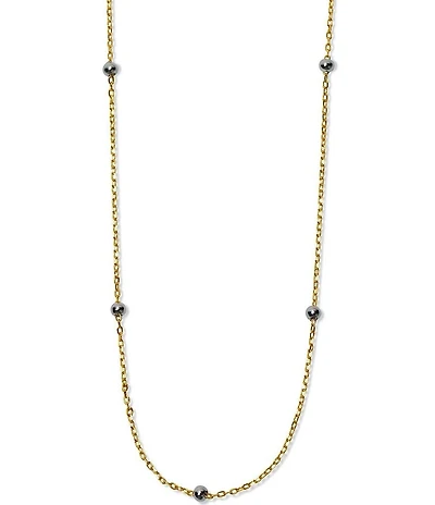 Argento Vivo Two Tone Stationed Ball Chain Necklace