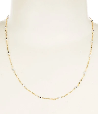 Argento Vivo Two Tone Stone Ball Chain Necklace
