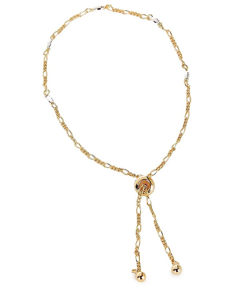 Argento Vivo Two Tone Stone Ball Line Bracelet