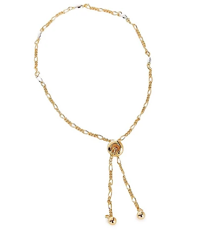 Argento Vivo Two Tone Stone Ball Line Bracelet