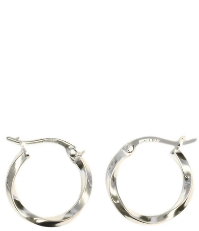 Argento Vivo Textured Sterling Silver Hoop Earrings