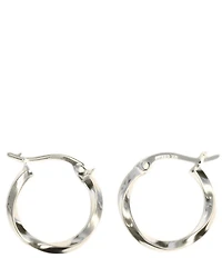 Argento Vivo Textured Sterling Silver Hoop Earrings